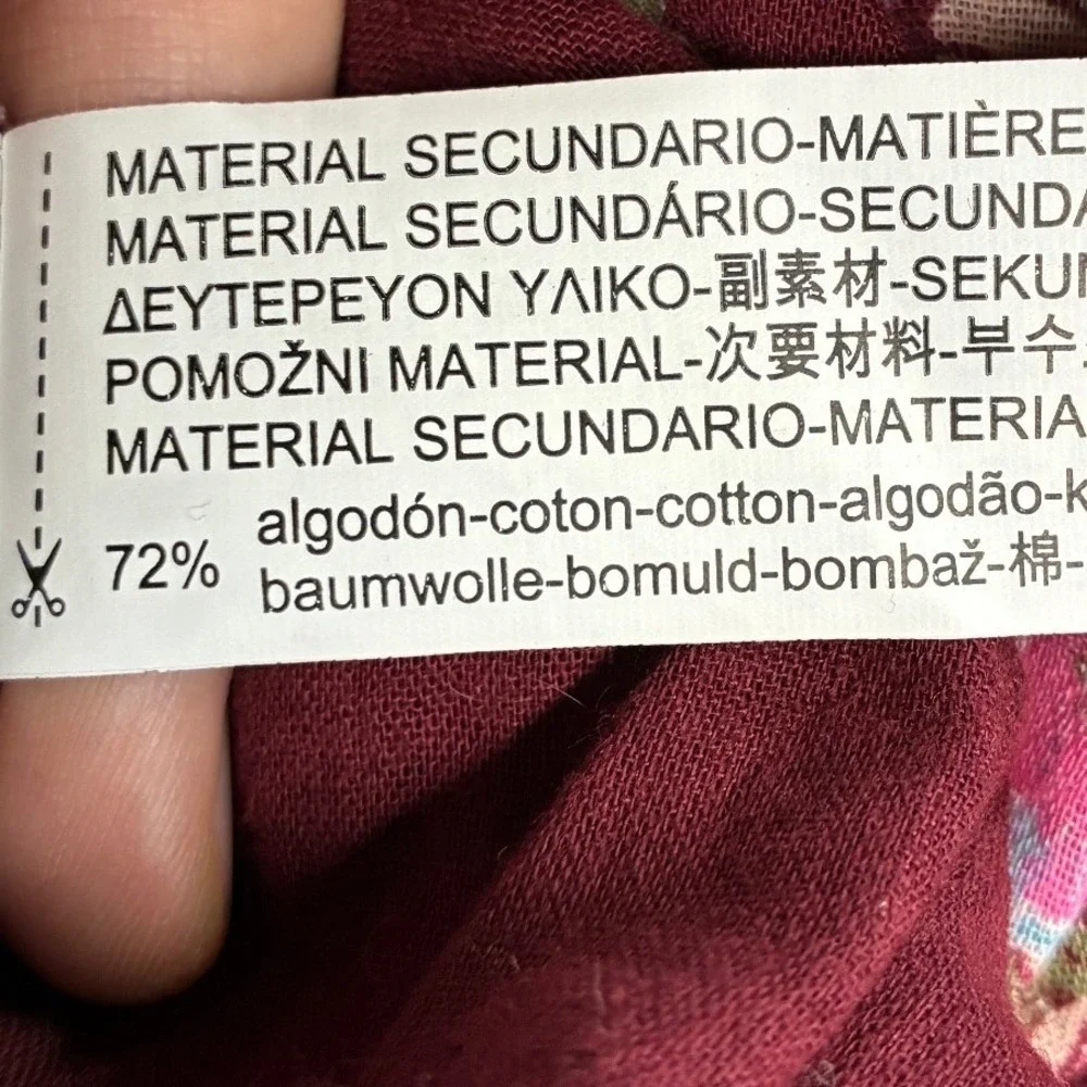 Zara Boho Tiered Floral Halter Maxi Dress Womens S Red Pink Mixed Print NWT - Picture 6 of 10